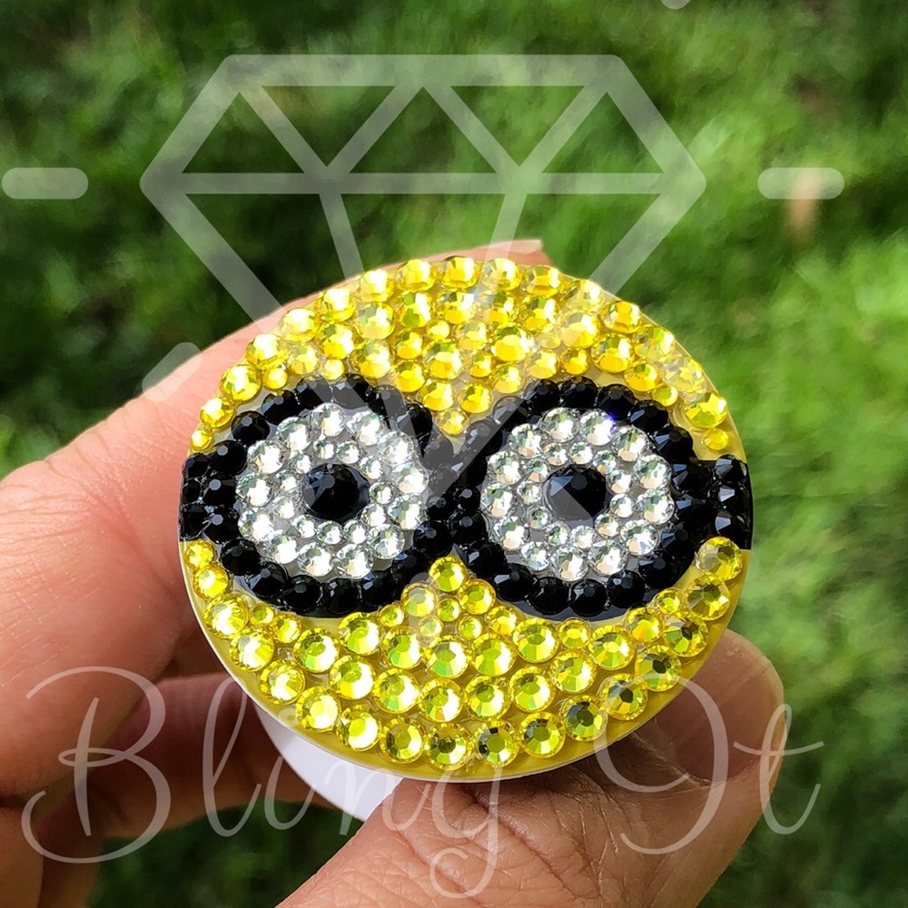 Swarovski yellow crystal phone holder stand